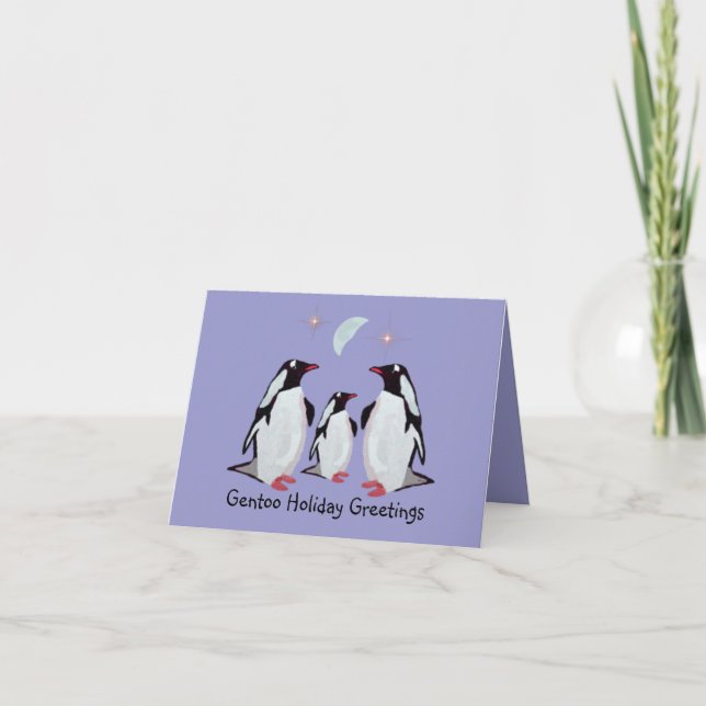 Tarjeta de felicitaciones del pingüino de Gentoo (Anverso)