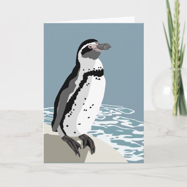 Tarjeta de felicitaciones del pingüino Humboldt (Anverso)