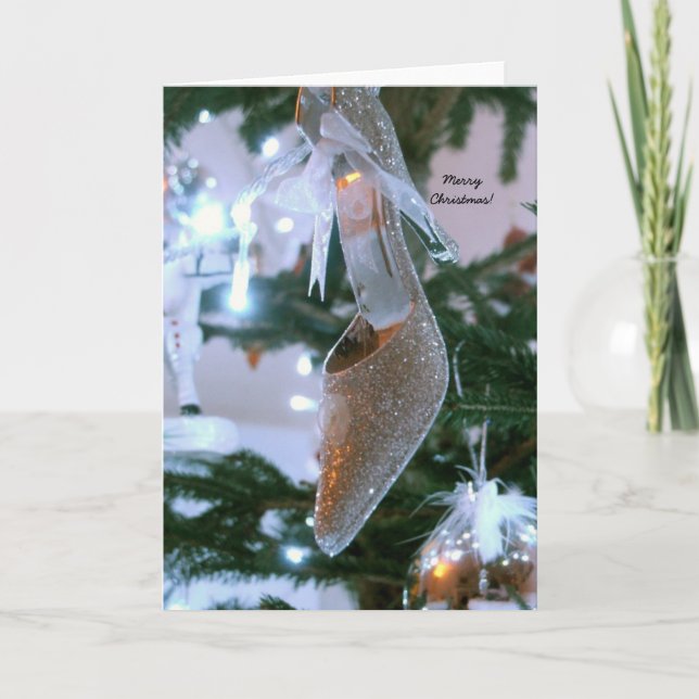 Tarjeta de felicitaciones del zapato del navidad (Anverso)