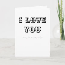 Tarjeta de Felicitaciones Divertida TE QUIERO pero