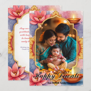 Tarjeta de Felicitaciones Diwali de Bendiciones Lu