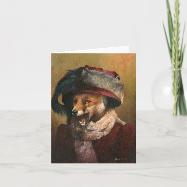 Tarjeta de felicitaciones Edwardian Vixen (Anverso)