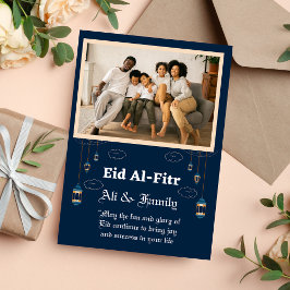 Tarjeta de felicitaciones Eid de fotografía de fam