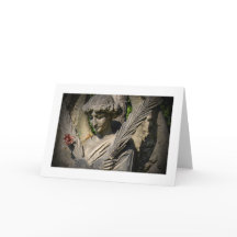 Tarjeta de felicitaciones en blanco: Ángel con la