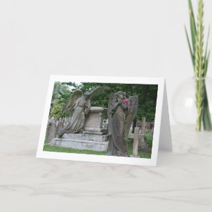 Tarjeta de felicitaciones en blanco: ángeles con f