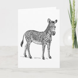 Tarjeta de felicitaciones en blanco de la cebra