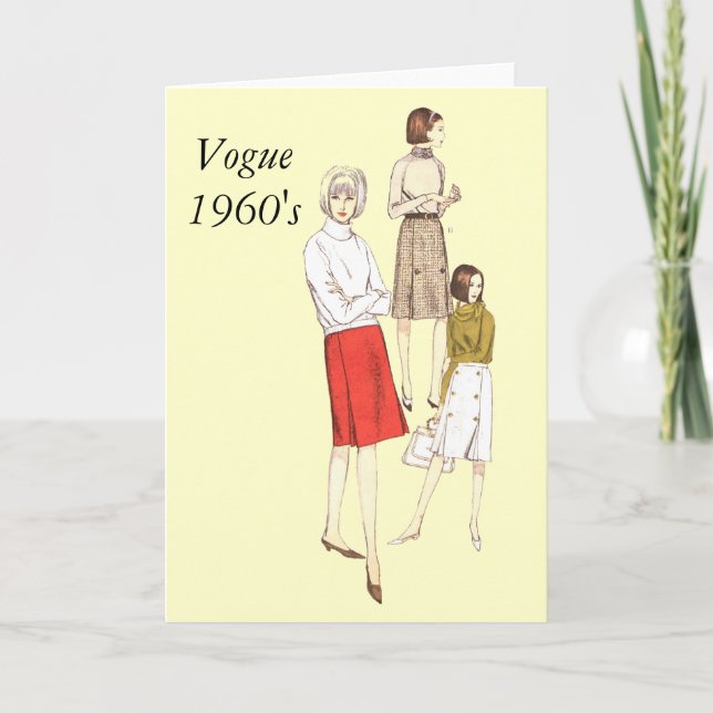 Tarjeta de felicitaciones en blanco de los años 60 (Anverso)