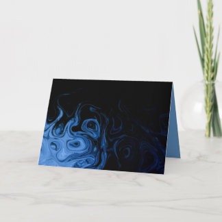 Tarjeta de felicitaciones enrrollada negra y azul