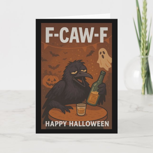 Tarjeta de felicitaciones F-CAW-F Raven Halloween (Anverso)