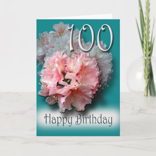 Tarjeta de felicitaciones Floral 100 cumpleaños (Anverso)