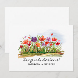 Tarjeta de felicitaciones Floral de acuarela
