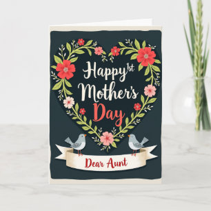 Tarjeta de felicitaciones floral mate