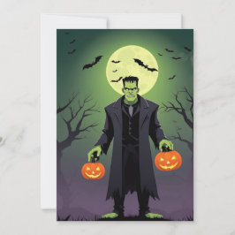Tarjeta de felicitaciones Frankenstein Halloween