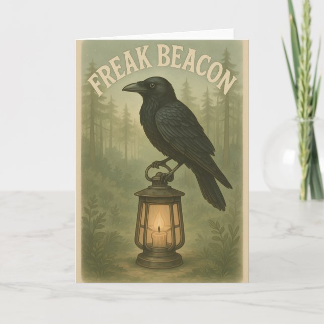 Tarjeta de felicitaciones Freak Beacon Raven (Anverso)