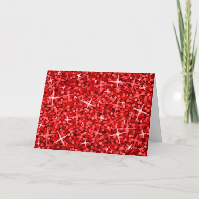 Tarjeta de felicitaciones Glitz Red (Anverso)