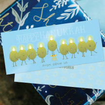 Tarjeta de Felicitaciones Grupal de Menorá de Oliv