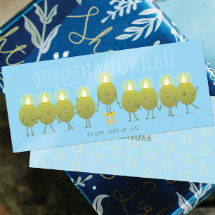 Tarjeta de Felicitaciones Grupal de Menorá de Oliv