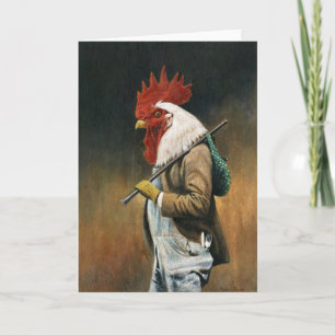 Tarjeta de felicitaciones Hobo Rooster