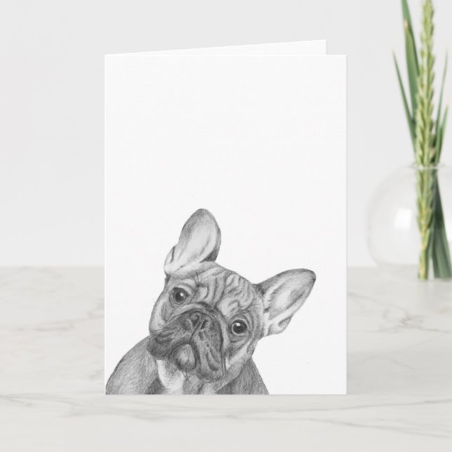 Tarjeta de felicitaciones linda del bulldog (Anverso)