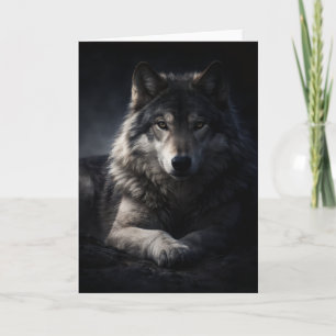 Tarjeta de Felicitaciones Lobo Solitario - Interio