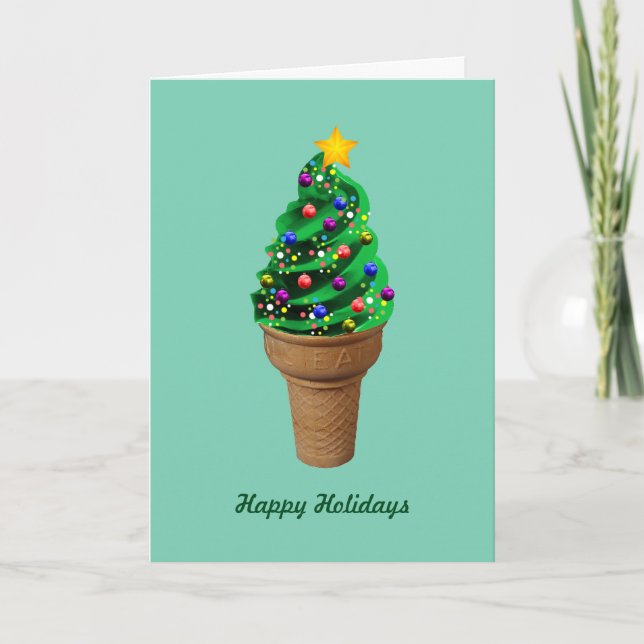 Tarjeta de felicitaciones moderna del árbol de (Anverso)