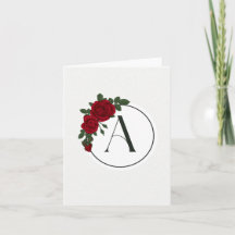 Tarjeta de felicitaciones monograma - Carta A