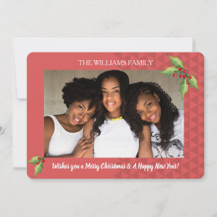 Tarjeta de Felicitaciones Navideñas con Foto de Ho