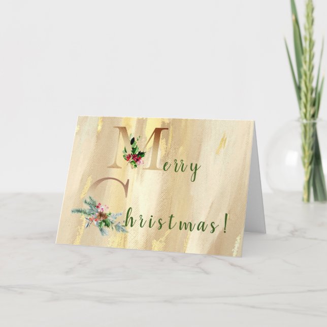 Tarjeta de felicitaciones navideñas de Feliz (Anverso)