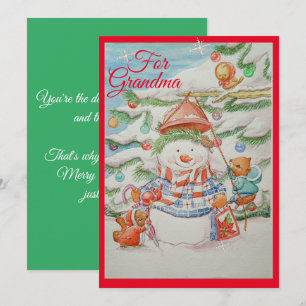 Tarjeta de felicitaciones navideñas de la abuela