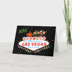 Tarjeta de felicitaciones navideñas de Las Vegas
