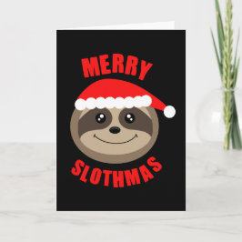 Tarjeta de felicitaciones navideñas de Merry Sloth