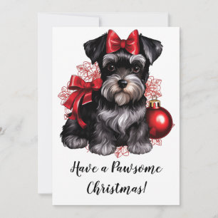 Tarjeta de felicitaciones navideñas de Schnauzer e