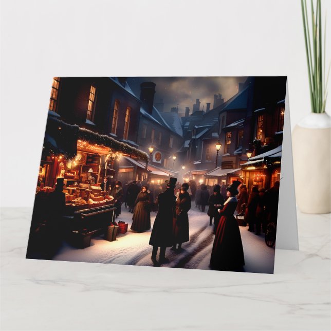 Tarjeta de felicitaciones navideñas Dickensian Lon (Anverso)