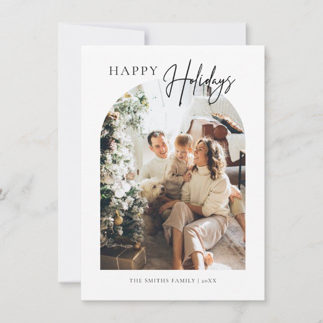 Tarjeta de felicitaciones navideñas minimalista Ar (Anverso)