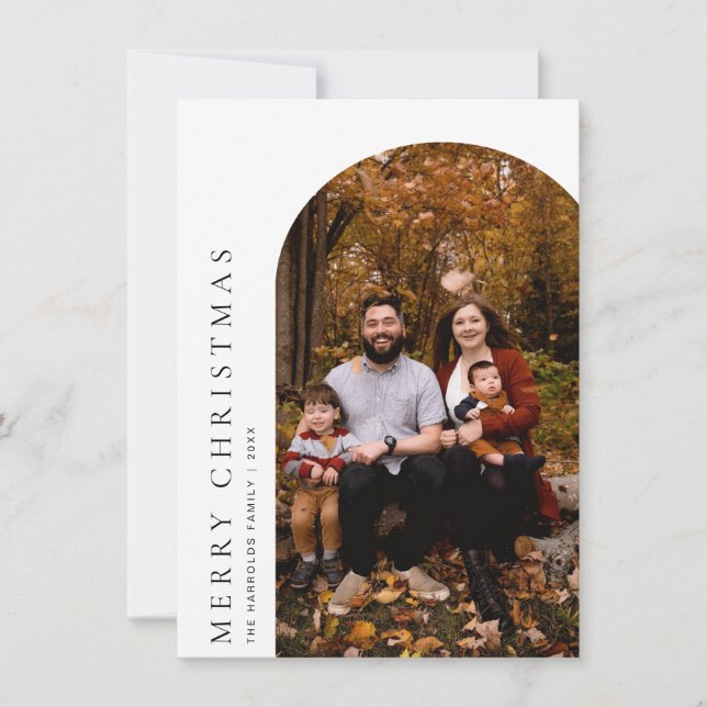 Tarjeta de felicitaciones navideñas minimalista Ar (Anverso)