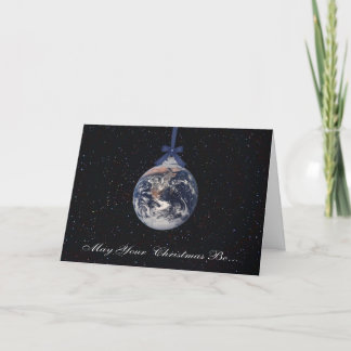 Tarjeta de felicitaciones navideñas Planetas de la
