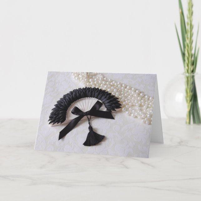 Tarjeta de felicitaciones negra y blanca (Anverso)