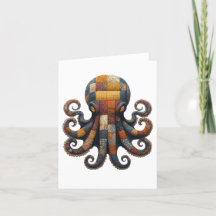 Tarjeta de felicitaciones Octopus de Patchwork