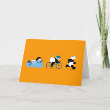 Tarjeta de felicitaciones Panda Triathlon
