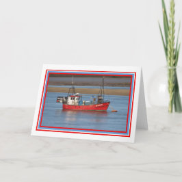 Tarjeta de felicitaciones para barcos rojos