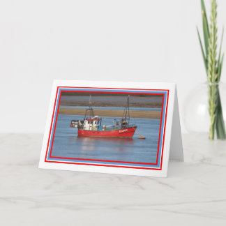 Tarjeta de felicitaciones para barcos rojos