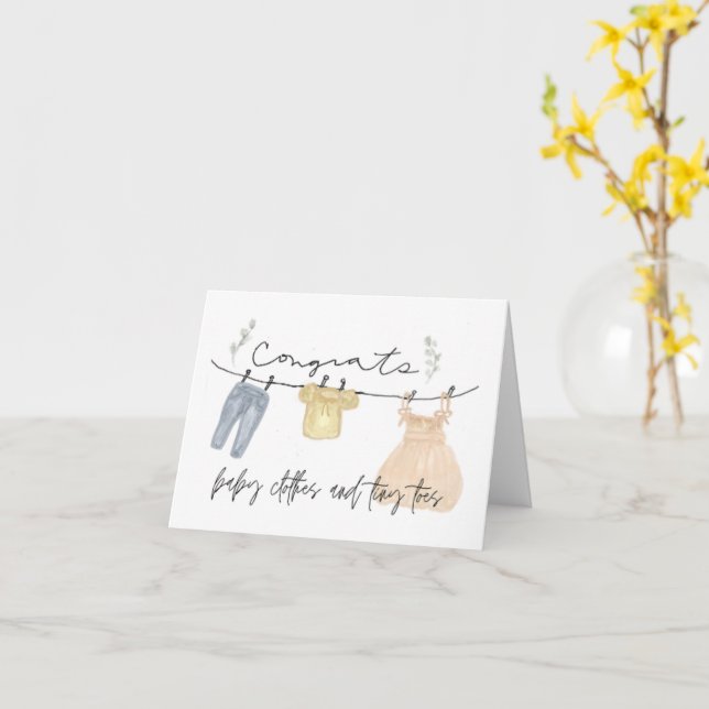 Tarjeta de felicitaciones para bebé boho (flor amarilla)