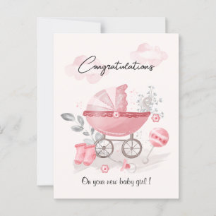 Tarjeta de felicitaciones para bebé de Stroller Ro