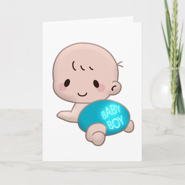 TARJETA DE FELICITACIONES PARA BEBÉ NIÑO (Anverso)