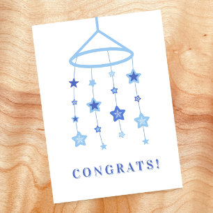 Tarjeta de felicitaciones para bebé niño Blue Star