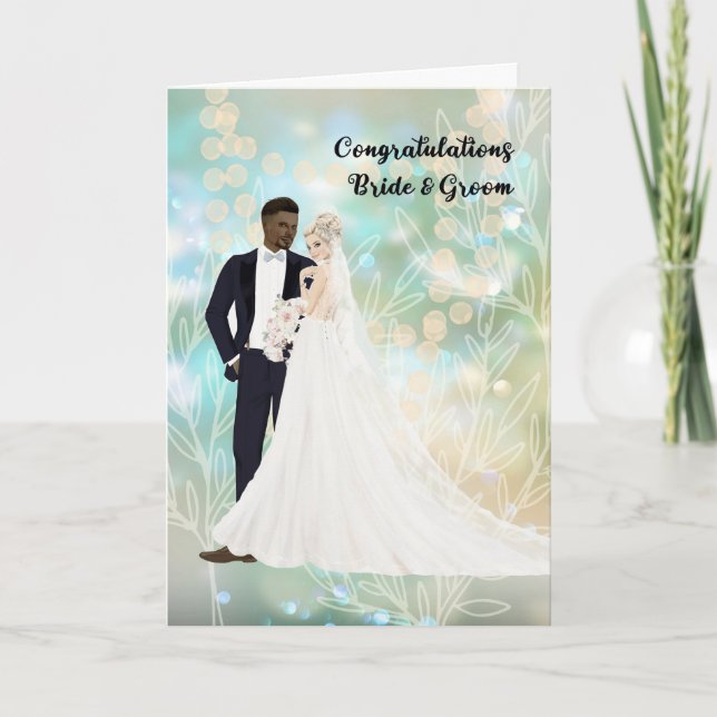 Tarjeta de felicitaciones para Boda mixto (Anverso)