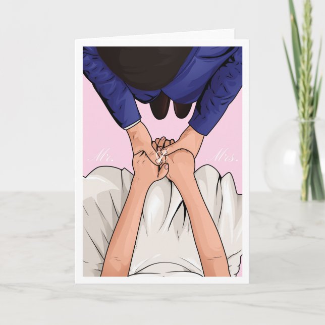Tarjeta de felicitaciones para Bodas de novia y Gr (Anverso)