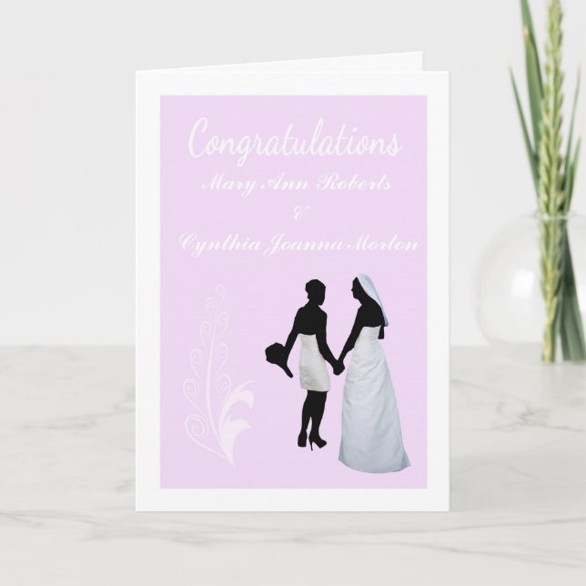 Tarjeta de felicitaciones para Bodas lesbianos de  (Anverso)
