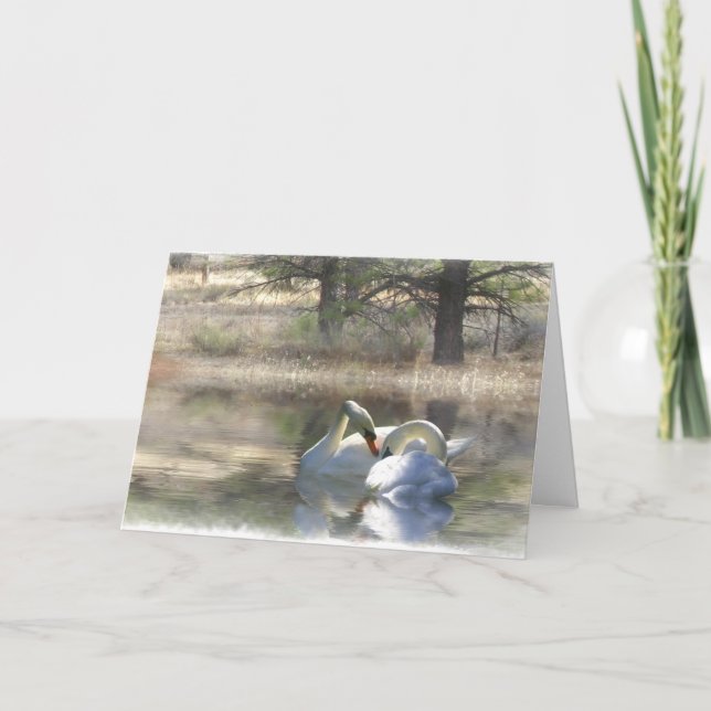 Tarjeta de felicitaciones para Bodas Swan (Anverso)