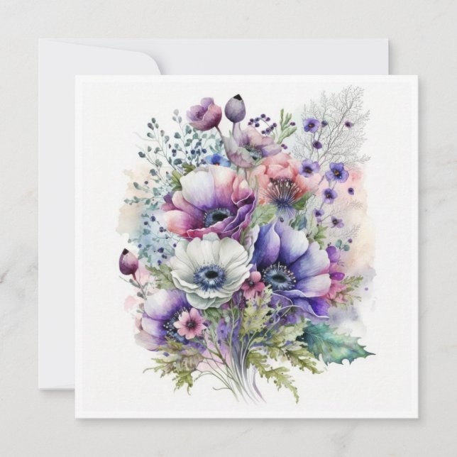 Tarjeta de felicitaciones para Bouquet Anemone (Anverso)